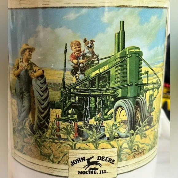John Deere Green and White Mug with Tractor Scene - Picture 7 of 9